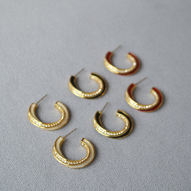 Miya Sophia Jewelry pozlaćeni bakar Möbius prsten naušnice s 925 srebrnim iglama, emajlna glazura