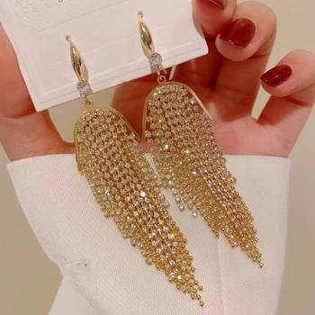 Cercei cu cristale (design geometric, placare electroplatică, pentru femei)