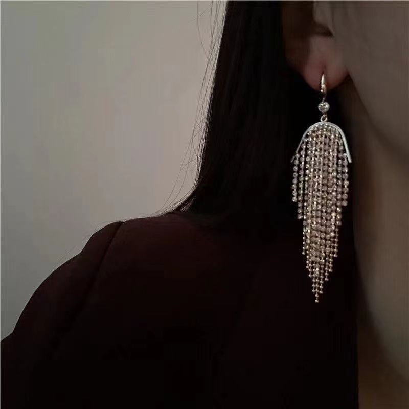 Cercei cu cristale (design geometric, placare electroplatică, pentru femei)