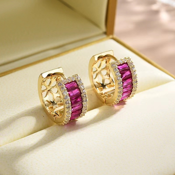 Σκουλαρίκια από χαλκό με γεωμετρικό σχέδιο – για γυναίκες, κατάλληλα για κάθε εμφάνιση, ηλεκτροεπίχωση