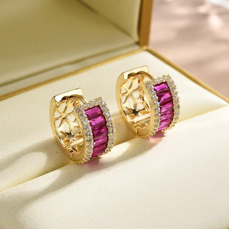 Σκουλαρίκια από χαλκό με γεωμετρικό σχέδιο – για γυναίκες, κατάλληλα για κάθε εμφάνιση, ηλεκτροεπίχωση