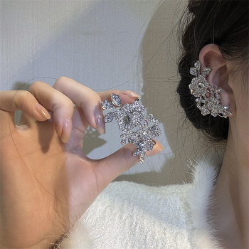Cercei de mireasă cu franjuri din cristale – lucrate manual din aliaj, Ruoyang, stil floral, placare electrolitică, pentru femei