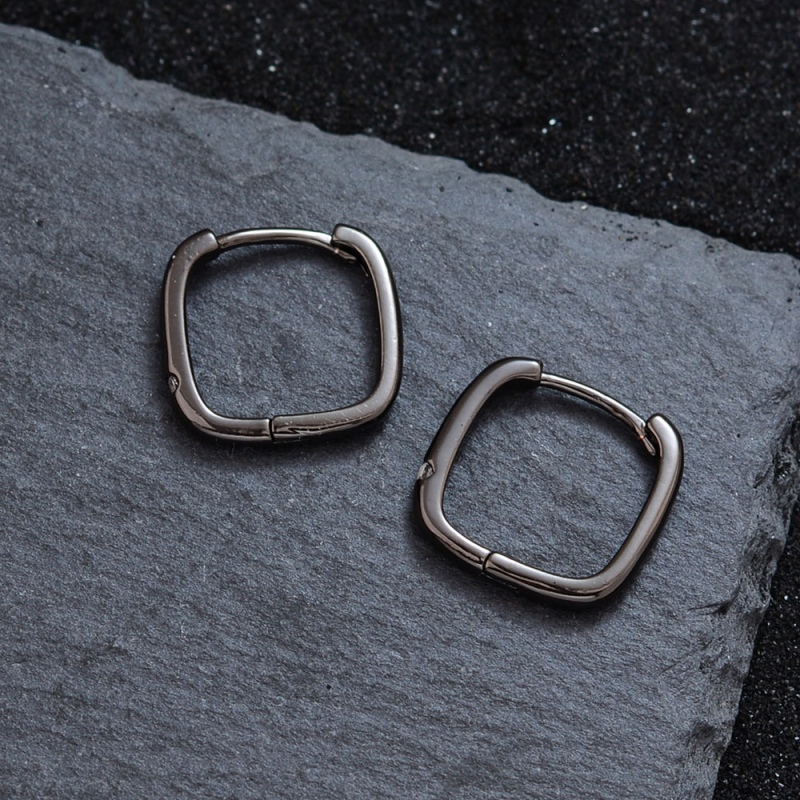 Cercei - cupru, pătrate geometrice, placare electrolitică, brand Qianzhi, cod EH0081