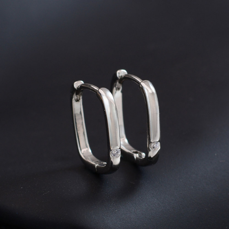 Cercei - cupru, pătrate geometrice, placare electrolitică, brand Qianzhi, cod EH0081