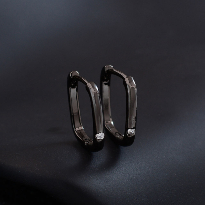 Cercei - cupru, pătrate geometrice, placare electrolitică, brand Qianzhi, cod EH0081