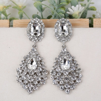 Fülbevalók - Rhinestone, Office Lady divat nőknek, csepp alakú, egyedi csomagolás (Anyag: Rhinestone; Stílus: Fashion OL, Nők; Forma: Csepp alakú; Csomagolás: Egyedi)