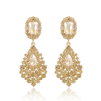 Fülbevalók - Rhinestone, Office Lady divat nőknek, csepp alakú, egyedi csomagolás (Anyag: Rhinestone; Stílus: Fashion OL, Nők; Forma: Csepp alakú; Csomagolás: Egyedi)