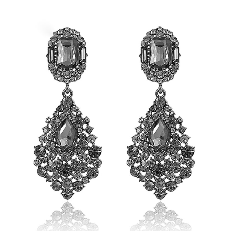 Fülbevalók - Rhinestone, Office Lady divat nőknek, csepp alakú, egyedi csomagolás (Anyag: Rhinestone; Stílus: Fashion OL, Nők; Forma: Csepp alakú; Csomagolás: Egyedi)