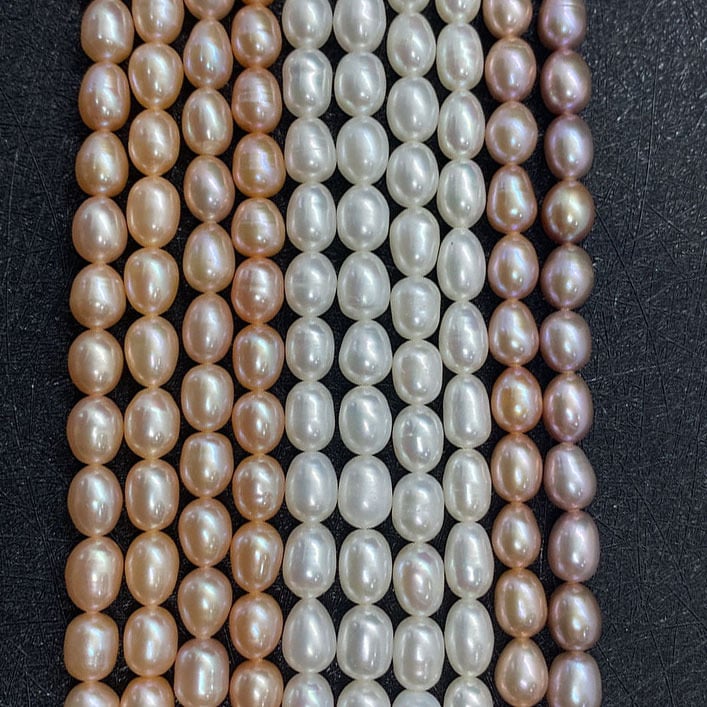 LILDBZ Looduslikud mageveepärlid, riisikujulised helmed, 5–10 mm diameeter, DIY ehtedeks