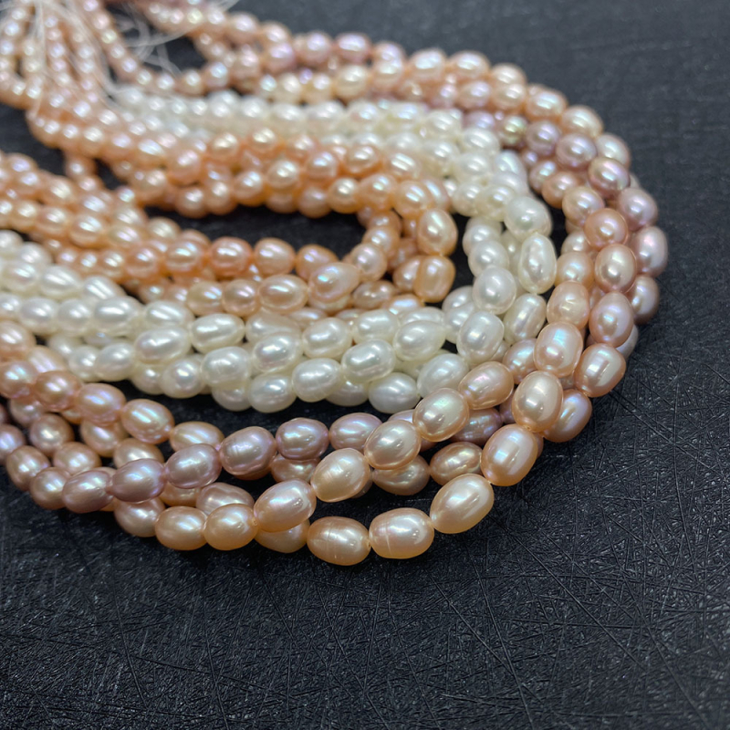 LILDBZ Looduslikud mageveepärlid, riisikujulised helmed, 5–10 mm diameeter, DIY ehtedeks