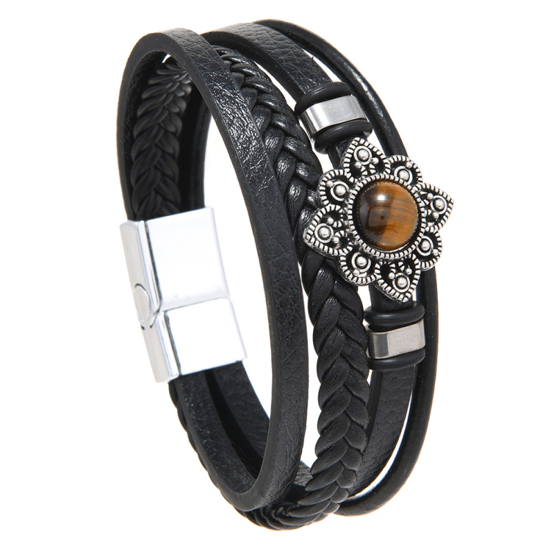 Brățară unisex din aliaj, țesută manual, design geometric, stil vintage