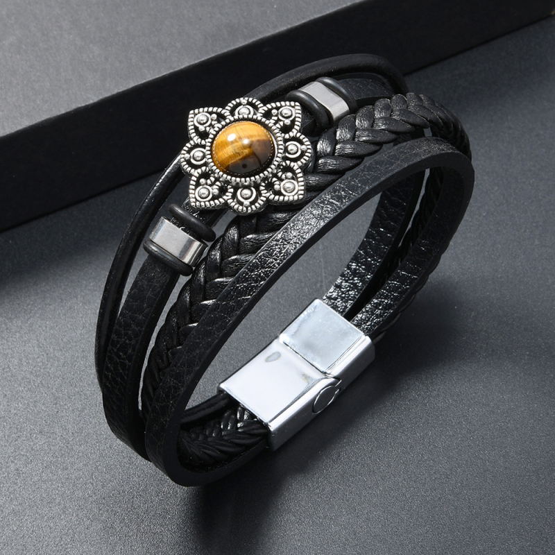 Brățară unisex din aliaj, țesută manual, design geometric, stil vintage