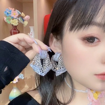 Cercei cu funda în formă de papion și design geometric, bază din cupru placat cu aur, electroplating, știft din argint 925, stil lux lejer