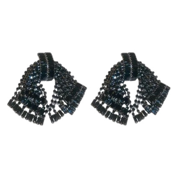 Cercei cu funda în formă de papion și design geometric, bază din cupru placat cu aur, electroplating, știft din argint 925, stil lux lejer