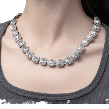 Colier cu pandantiv din aliaj, lanț regulat, tratament cristal, model: Iubire / Picături de apă / Clopot, stil Jazz Wind retro