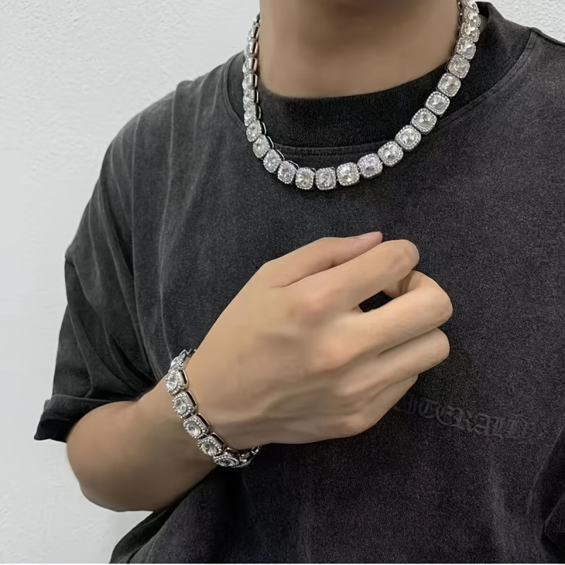 Colier cu pandantiv din aliaj, lanț regulat, tratament cristal, model: Iubire / Picături de apă / Clopot, stil Jazz Wind retro