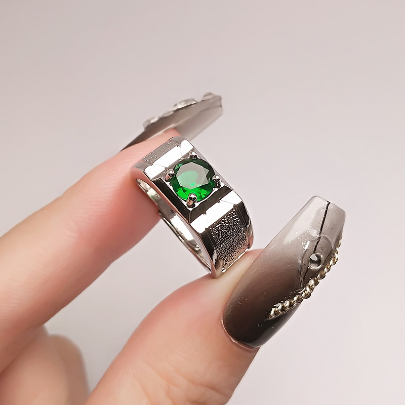 Muški prsten od bakra, geometrijski dizajn, elektroplatiniran, otvoreni podesiv, podrijetlo Shanwei