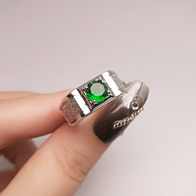 Muški prsten od bakra, geometrijski dizajn, elektroplatiniran, otvoreni podesiv, podrijetlo Shanwei