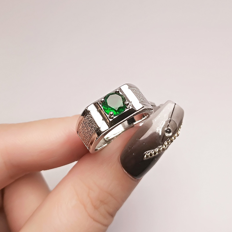 Muški prsten od bakra, geometrijski dizajn, elektroplatiniran, otvoreni podesiv, podrijetlo Shanwei
