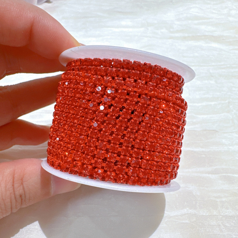 3 mm lanac s kristalima za nokte, elektroplatirano, DIY dodatak