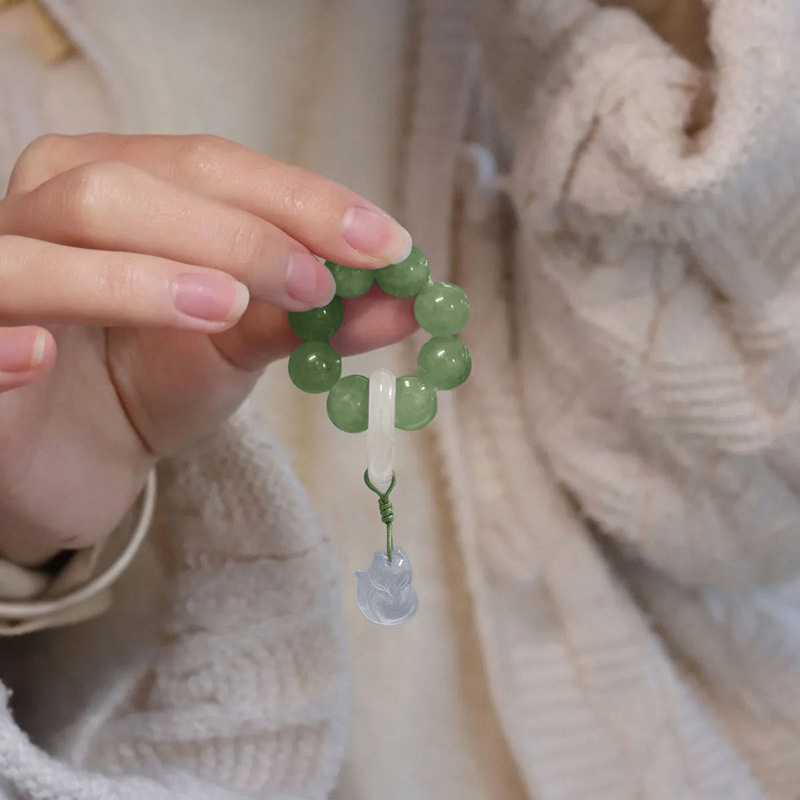 Гривна от стъклени мънища с глазура, естествен стил, унисекс, кръгла форма, ръчна изработка, 8 броя