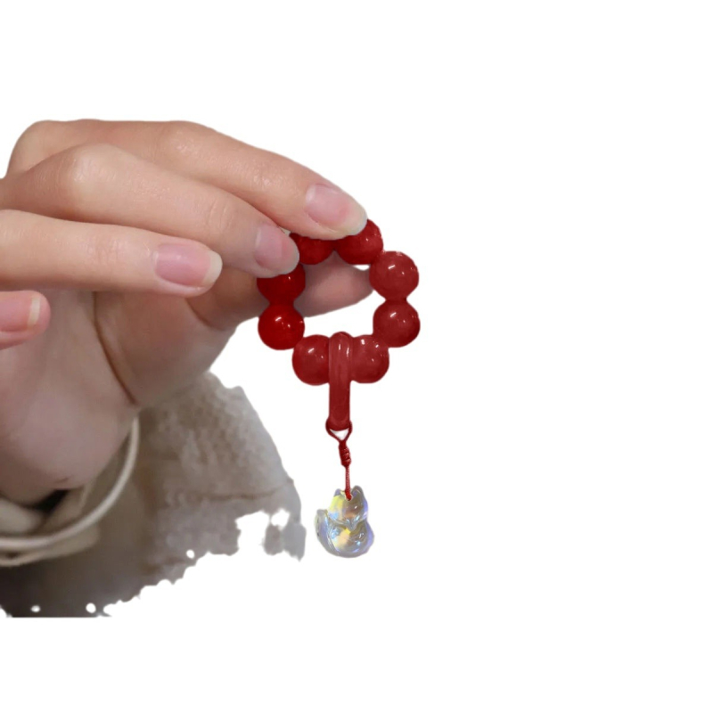 Гривна от стъклени мънища с глазура, естествен стил, унисекс, кръгла форма, ръчна изработка, 8 броя