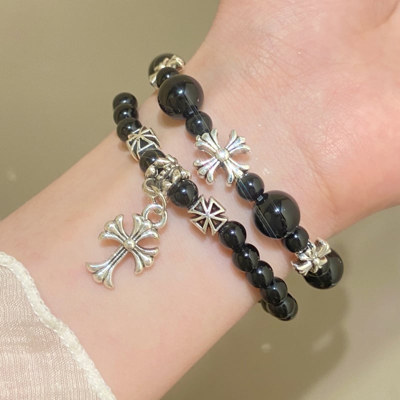 Гривна с тюркоаз и сплавни вставки от изкуствени камъни, винтидж стил, ръчна изработка