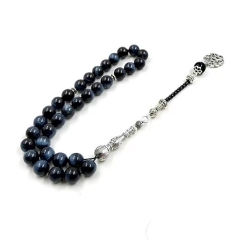 Браслет Tasbih, мюсюлмански молитвени мъниста, 33 агатовi мъниста, ръчна изработка, унисекс, геометричен дизайн