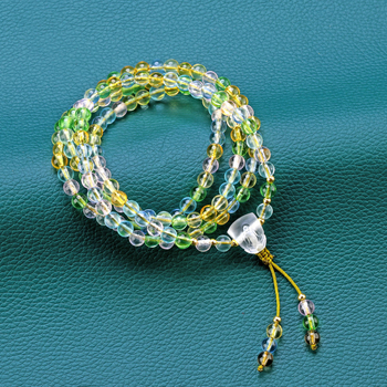 Гривна с Буда мъниста от стъклени глазури, етно стил, унисекс, марка Ancient glaze, изработка Ancient Law