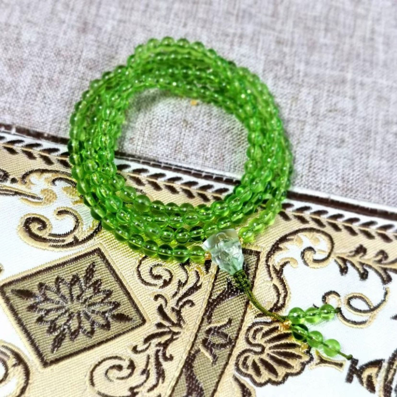 Гривна с Буда мъниста от стъклени глазури, етно стил, унисекс, марка Ancient glaze, изработка Ancient Law