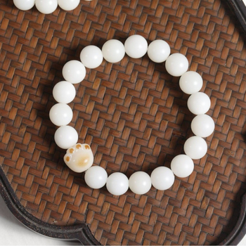Bodhi гривна, естествена, унисекс, полирани мъниста, 18 броя
