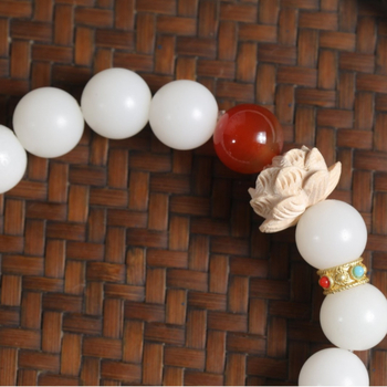 Bodhi гривна, естествена, унисекс, полирани мъниста, 18 броя