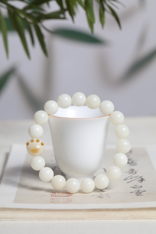 Bodhi гривна, естествена, унисекс, полирани мъниста, 18 броя