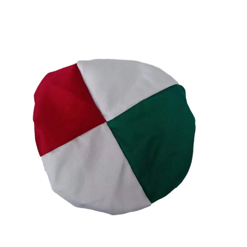 Šefcepure ar krāsu blokiem, universāla, plakanais augšdaļa, poliestera-kokvilnas maisījums, plata mala