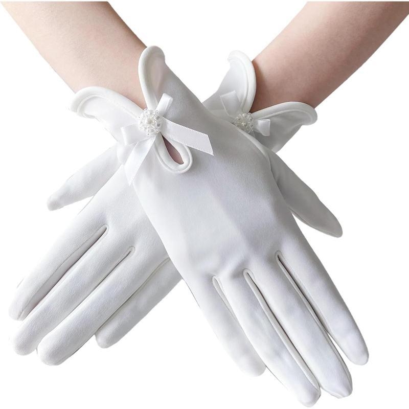 Vjenčane rukavice od čipke s cvjetnim uzorkom, elegantan kratki zglob, održavaju toplinu