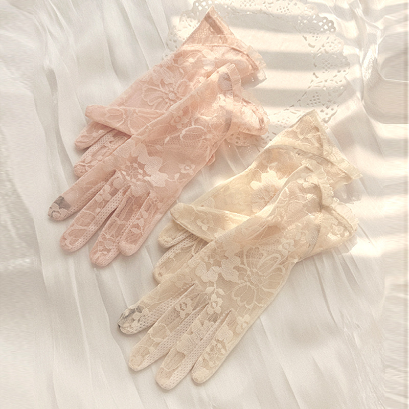 Kvėpuojančios vairavimo pirštinės iš ice silk, pilnas pirštas, UV apsauga, greitas džiovinimas, 81–95% poliesteris, 2024 m. pavasaris, literatūrinis retro stilius.