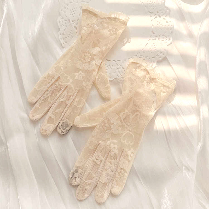 Kvėpuojančios vairavimo pirštinės iš ice silk, pilnas pirštas, UV apsauga, greitas džiovinimas, 81–95% poliesteris, 2024 m. pavasaris, literatūrinis retro stilius.