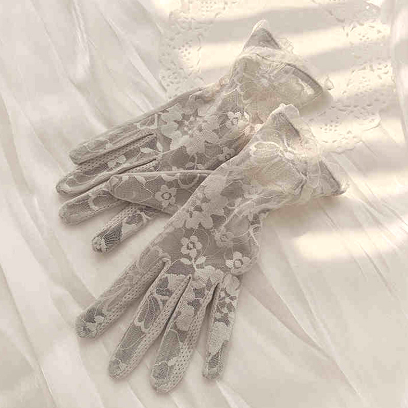 Kvėpuojančios vairavimo pirštinės iš ice silk, pilnas pirštas, UV apsauga, greitas džiovinimas, 81–95% poliesteris, 2024 m. pavasaris, literatūrinis retro stilius.