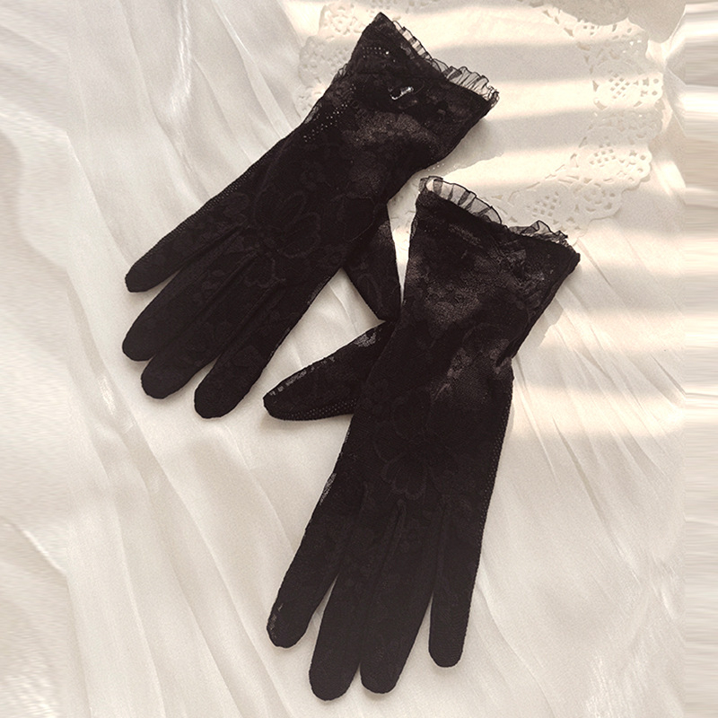 Kvėpuojančios vairavimo pirštinės iš ice silk, pilnas pirštas, UV apsauga, greitas džiovinimas, 81–95% poliesteris, 2024 m. pavasaris, literatūrinis retro stilius.