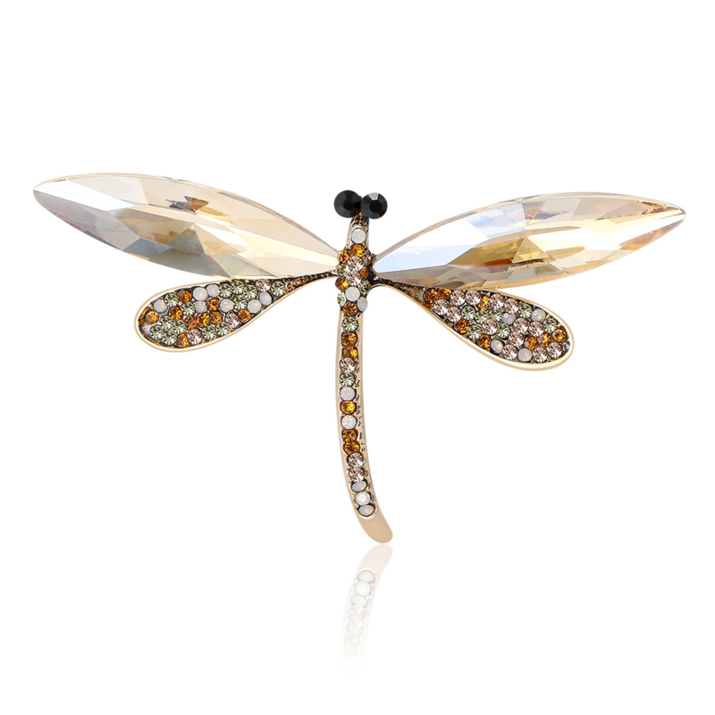Broš s kristalima u obliku insekta, ženski, svestran stil — legura • Beautiful jewelry • elektroplatiranje • proljeće 2025 • dekoracija