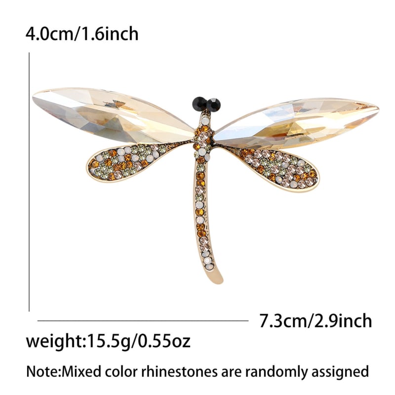 Broš s kristalima u obliku insekta, ženski, svestran stil — legura • Beautiful jewelry • elektroplatiranje • proljeće 2025 • dekoracija