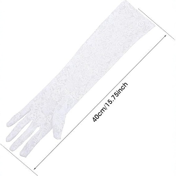 Hosszú csipkés kesztyűk, vintage háló stílus, elasztikus, menyasszonyi virágos kiegészítő, eredeti dizájn, 2025 tavasz