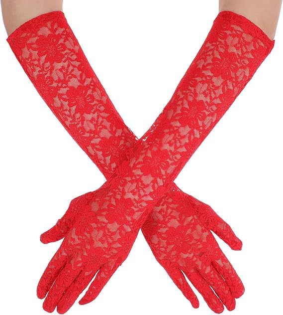Hosszú csipkés kesztyűk, vintage háló stílus, elasztikus, menyasszonyi virágos kiegészítő, eredeti dizájn, 2025 tavasz