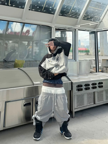 Панталони свободен крой, висока талия, хип-хоп стил, памучен терри плат 100% памук, есен 2025