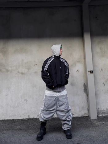 Панталони свободен крой, висока талия, хип-хоп стил, памучен терри плат 100% памук, есен 2025