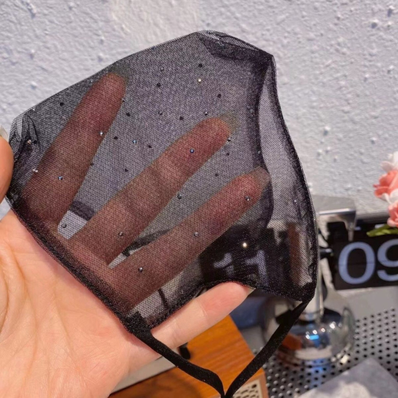Ženska maska za lice s UV zaštitom, prozračna čipkasta mreža, 3D zaštita očiju, dvostruki sloj, za pranje