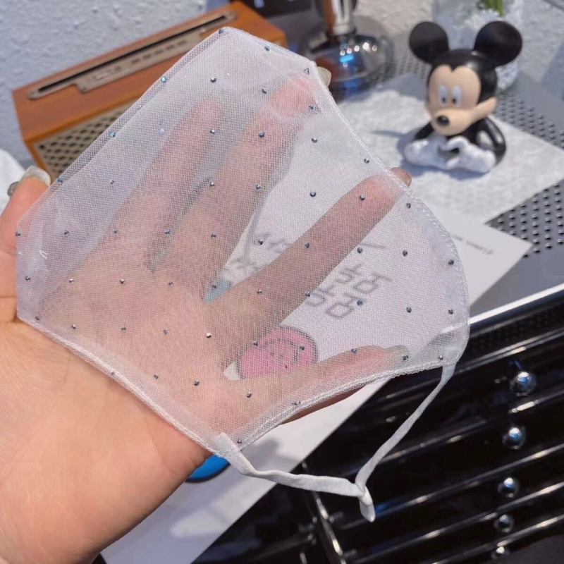 Ženska maska za lice s UV zaštitom, prozračna čipkasta mreža, 3D zaštita očiju, dvostruki sloj, za pranje