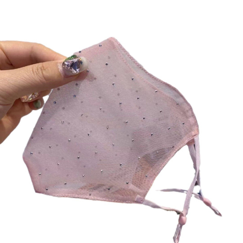 Ženska maska za lice s UV zaštitom, prozračna čipkasta mreža, 3D zaštita očiju, dvostruki sloj, za pranje