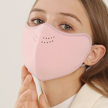 Ženska maska za lice s fleece podstavom zimi – s remenom na uho, zaštita od prašine, otporna na vjetar, prozračna (remenom na uho, zaštita od prašine, otporna na vjetar, prozračna)