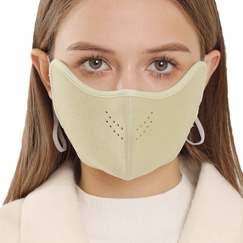 Ženska maska za lice s fleece podstavom zimi – s remenom na uho, zaštita od prašine, otporna na vjetar, prozračna (remenom na uho, zaštita od prašine, otporna na vjetar, prozračna)